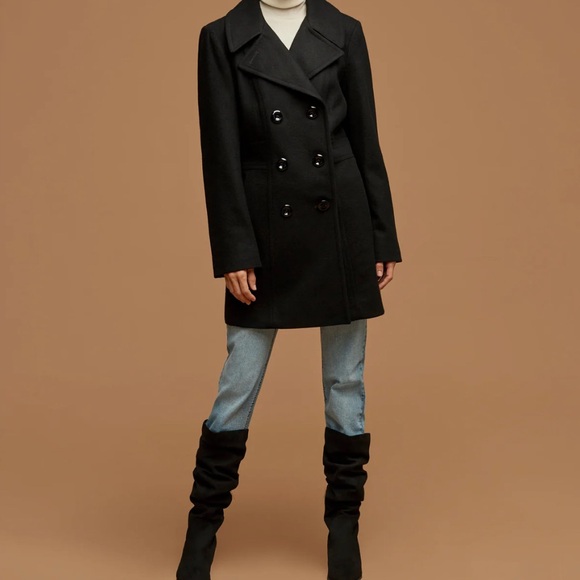 New - Double Breasted Wool Coat - Picture 2 of 3